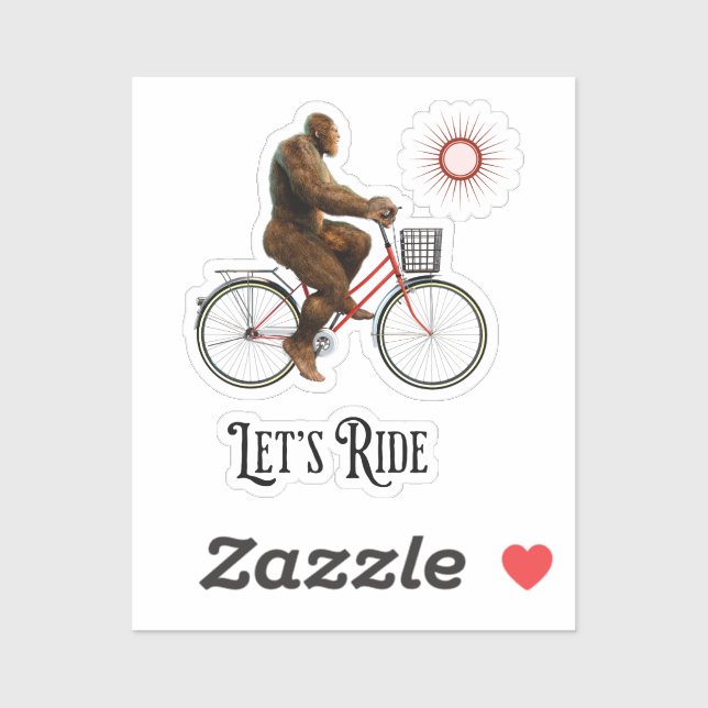 Funny Bigfoot Cycling Adventure Retro Sticker (Sheet)