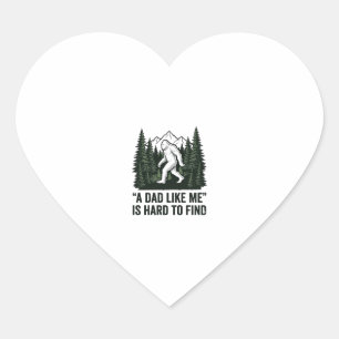 Funny Bigfoot Dad Vintage Forest Shirt Design_1 Heart Sticker