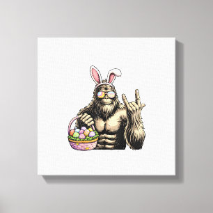 Funny Bigfoot Easter Egg Rock Sasquatch Easter Day Canvas Print