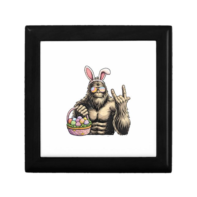 Funny Bigfoot Easter Egg Rock Sasquatch Easter Day Gift Box (Front)