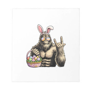 Funny Bigfoot Easter Egg Rock Sasquatch Easter Day Notepad
