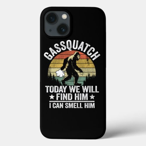 Funny Bigfoot Fart Gassquatch Sasquatch Vintage iPhone 13 Case