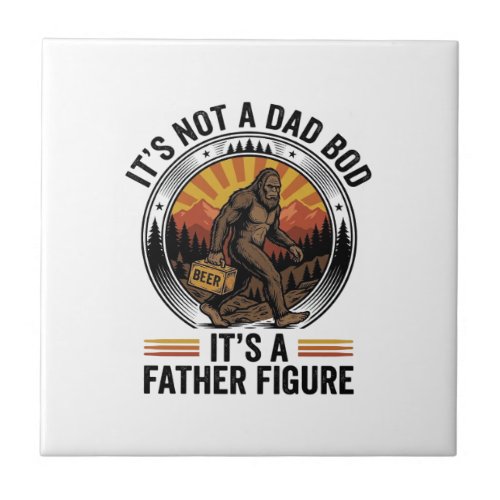 Funny Bigfoot Father Figure Beer Vintage T-Shirt D Ceramic Tile