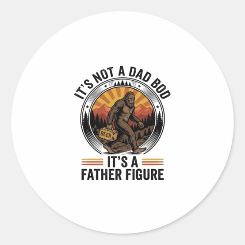 Funny Bigfoot Father Figure Beer Vintage T-Shirt D Classic Round Sticker
