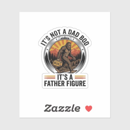 Funny Bigfoot Father Figure Beer Vintage T-Shirt D Sticker