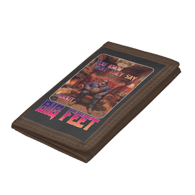 Funny Bigfoot Feet Meme Trifold Wallet (Bottom)