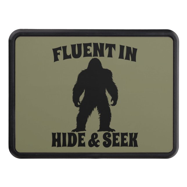 Funny Bigfoot - Fluent in Hide and Seek Hitch Cover (Front)