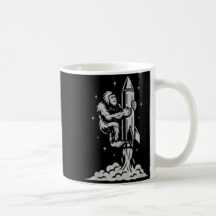 Funny Bigfoot Flying Into Space With Stars And Cos Coffee Mug