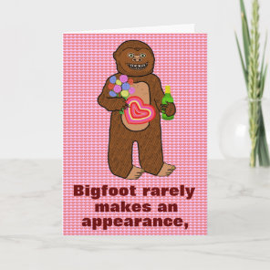 Funny Bigfoot Happy Birthday Pun Cartoon Sasquatch Holiday Card