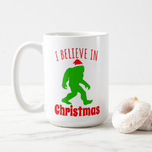 Funny Bigfoot I Believe In Christmas Coffee Mug