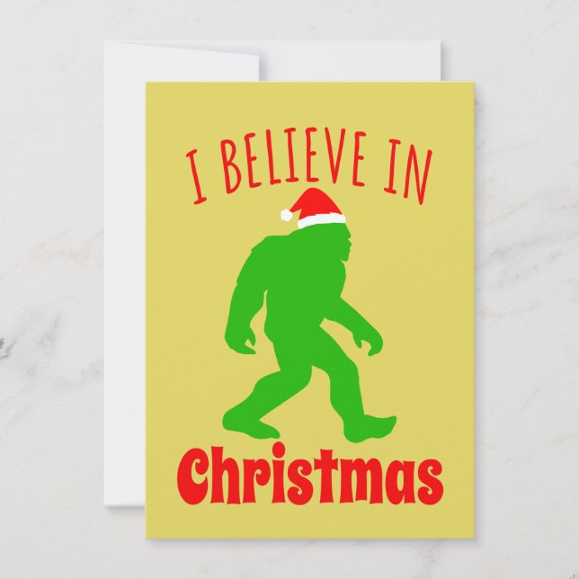 Funny Bigfoot I Believe In Christmas     Invitation (Front)
