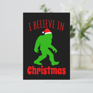 Funny Bigfoot I Believe In Christmas   Thank You Card