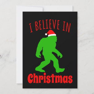 Funny Bigfoot I Believe In Christmas Thank You Card
