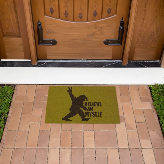 Funny Bigfoot-I Believe in Myself  Fiber Doormat (Insitu (Outdoor))