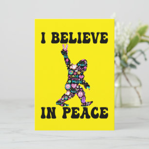 Funny Bigfoot I Believe In Peace Holiday Card