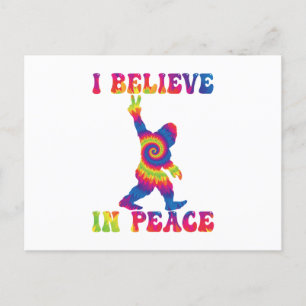Funny Bigfoot I Believe In Peace     Holiday Postcard