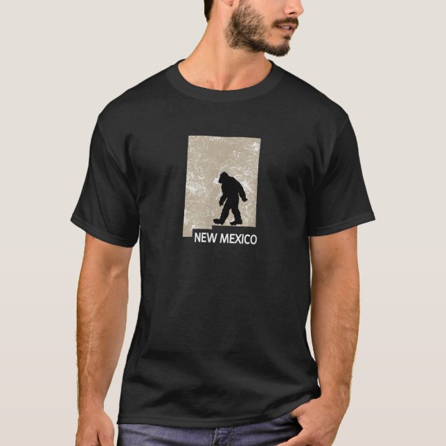 Funny Bigfoot I Believe Loves New Mexico NM Sasqua T-Shirt (Front)
