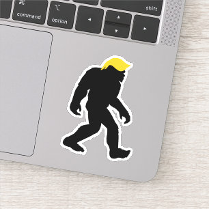 Funny Bigfoot in Trump Yellow Hair 2024 Elections Sticker