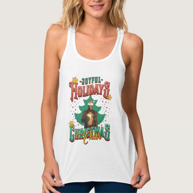 Funny Bigfoot - Joyful Holidays Christmas Cheer Tank Top (Front)