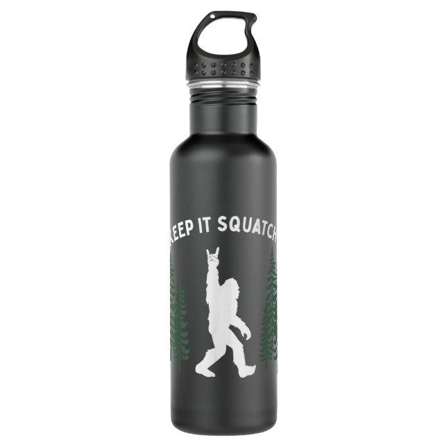 Funny Bigfoot Keep it Squatchy Squatch  Stainless Steel Water Bottle (Front)