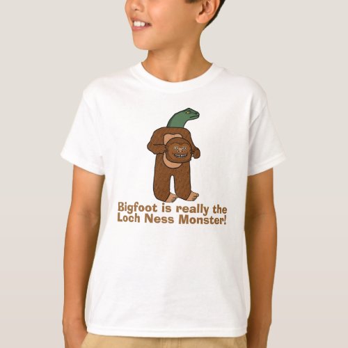 Funny Bigfoot Loch Ness Monster T_Shirt