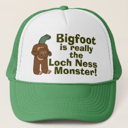 Funny Bigfoot Loch Ness Monster Trucker Hat