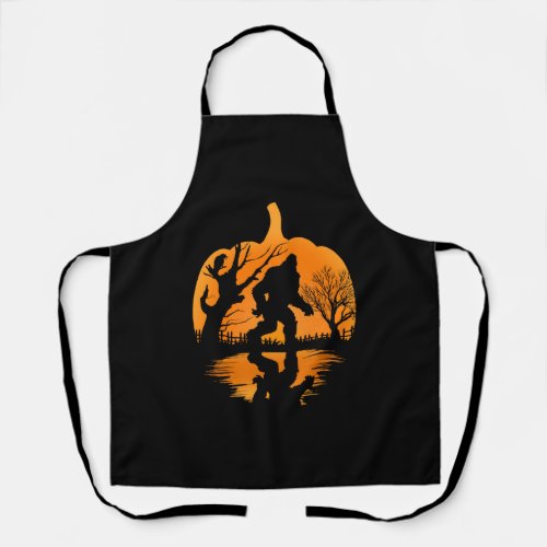 Funny Bigfoot Lover Halloween Gift _ Halloween  Apron