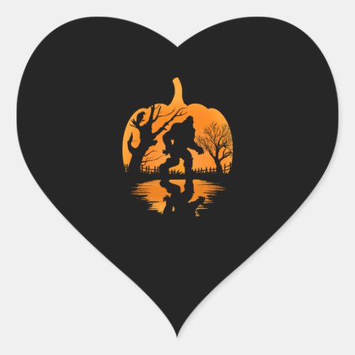 Funny Bigfoot Lover Halloween Gift _ Halloween  Heart Sticker