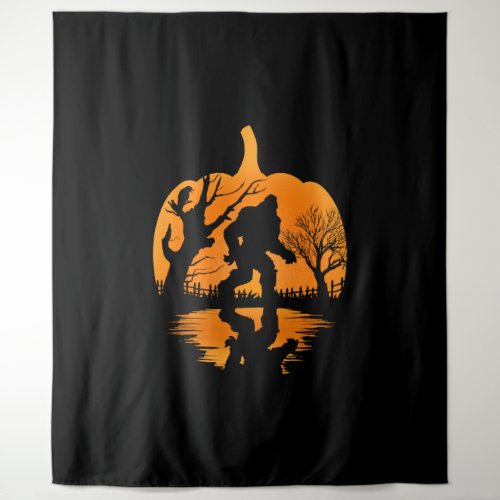 Funny Bigfoot Lover Halloween Gift _ Halloween  Tapestry
