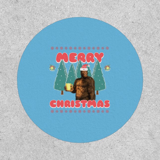 Funny Bigfoot - Merry Christmas Patch (Front)