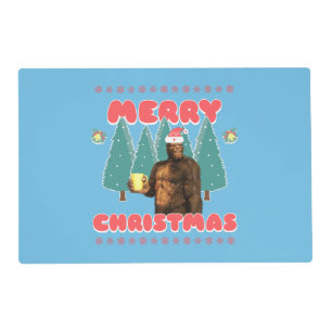 Funny Bigfoot - Merry Christmas Placemat