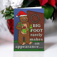 Funny Bigfoot Merry Christmas Pun Sasquatch Holiday Card at Zazzle