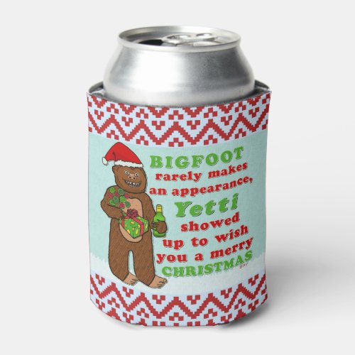 Funny Bigfoot Merry Christmas Sasquatch Pun Can Cooler