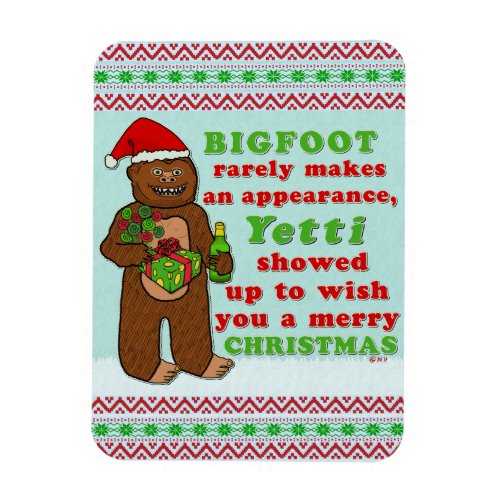 Funny Bigfoot Merry Christmas Sasquatch Pun Magnet