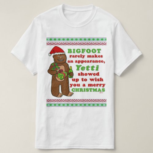 Funny Bigfoot Merry Christmas Sasquatch Pun T_Shirt