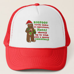Funny Bigfoot Merry Christmas Sasquatch Pun Trucker Hat