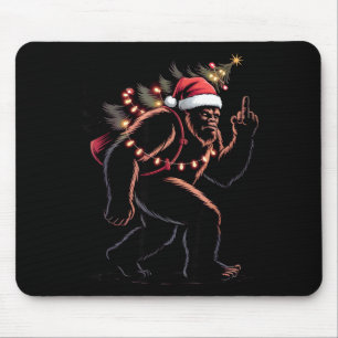 Funny Bigfoot Middle Finger Christmas Sasquatch An Mouse Pad