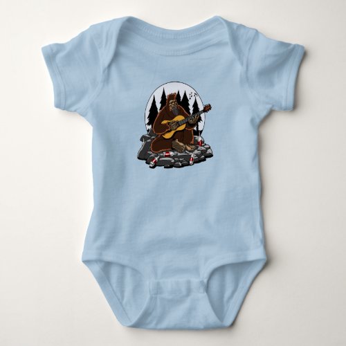 Funny Bigfoot Mountain Camping Hiking Baby Bodysuit