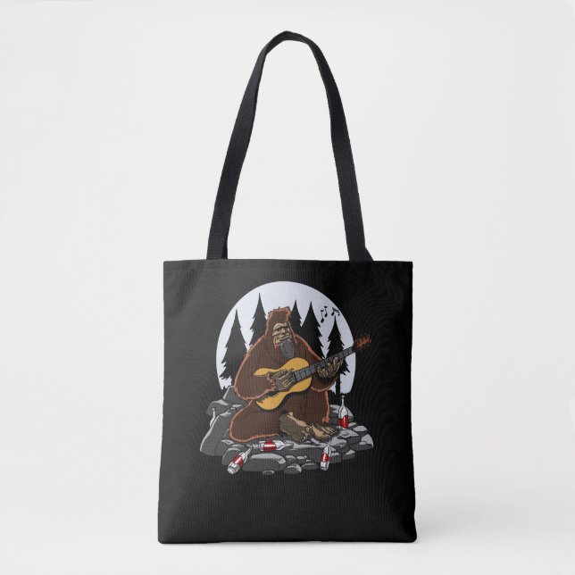 Funny Bigfoot Mountain Camping Hiking Tote Bag (Front)