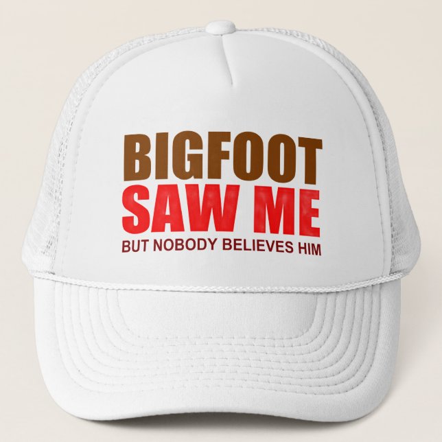 funny Bigfoot paranormal Trucker Hat (Front)