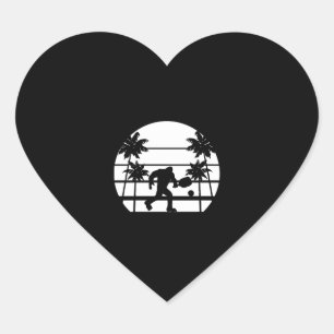 Funny Bigfoot Pickleball Heart Sticker
