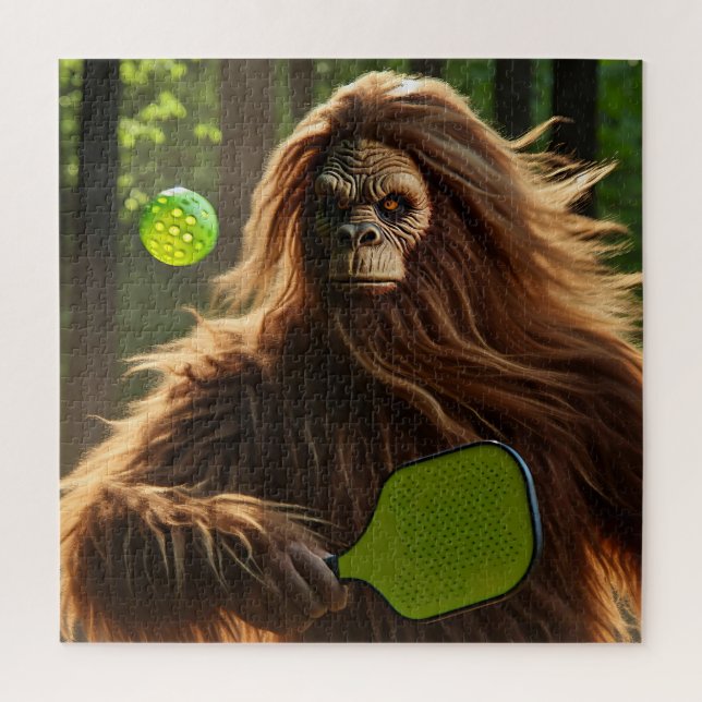 Funny Bigfoot Playing Pickleball  Jigsaw Puzzle (Vertical)