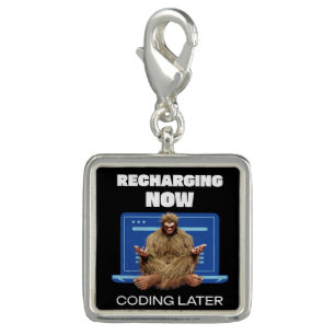 Funny Bigfoot Programmer Recharging Coding Later Charm