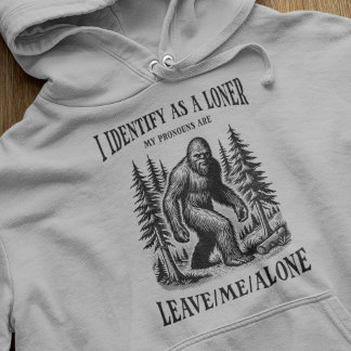 Funny Bigfoot Pronouns Mens Hoodie