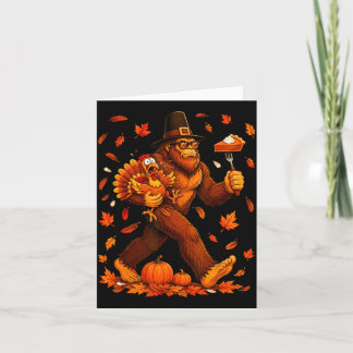 Funny bigfoot pumpkin pie thanksgiving sasquatch card