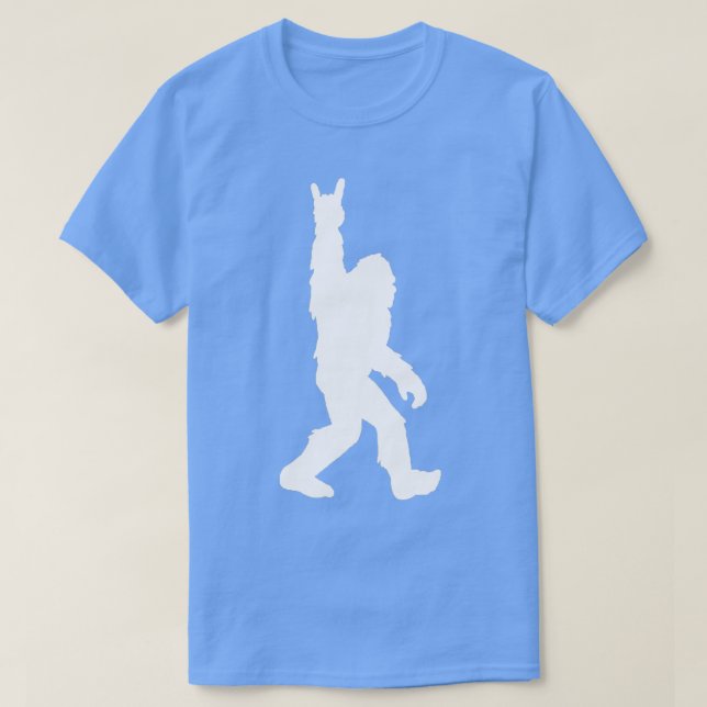 Funny Bigfoot Rock and Roll for Sasquatch Believer T-Shirt (Design Front)