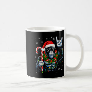 Funny Bigfoot Rock On Pajamas Pjs Christmas Xmas M Coffee Mug