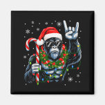 Funny Bigfoot Rock On Pajamas Pjs Christmas Xmas M Magnet
