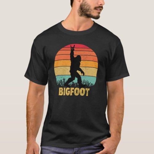 Funny Bigfoot Rock Roll retro T_Shirt