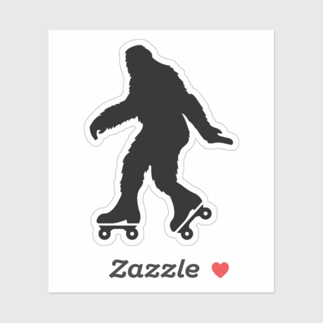 Funny Bigfoot Roller Skating  Sticker (Sheet)